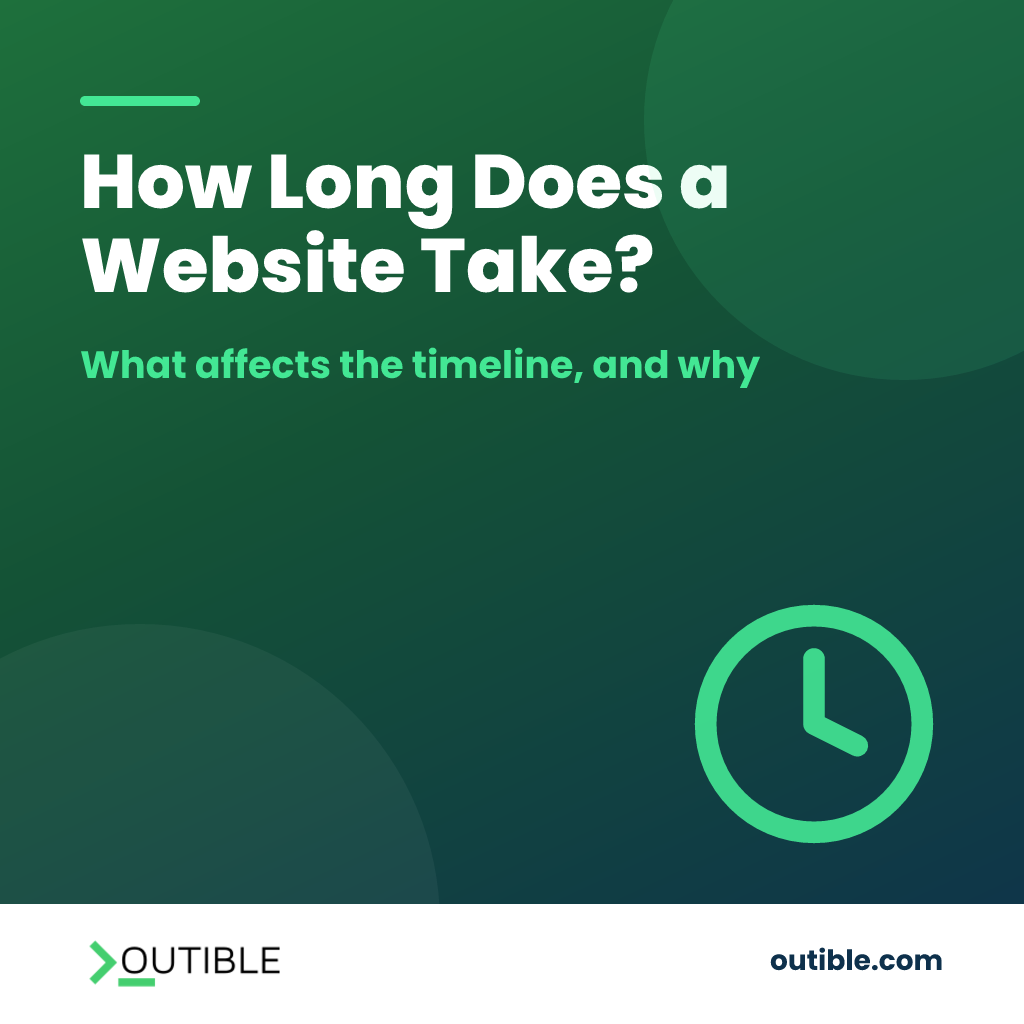 How Long Does It Take to Build a Website?: Outible blog cover