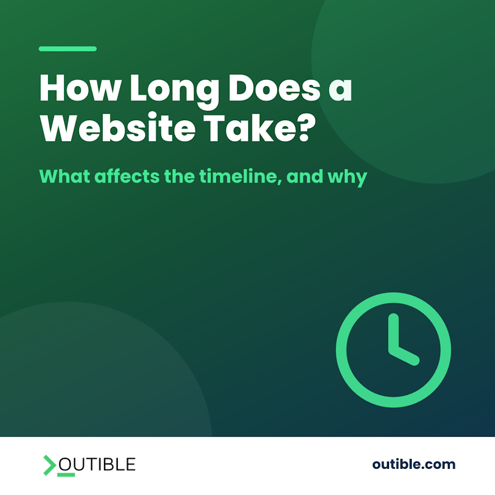 How Long Does It Take to Build a Website?: Outible blog cover