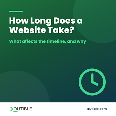 How Long Does It Take to Build a Website?: Outible blog cover