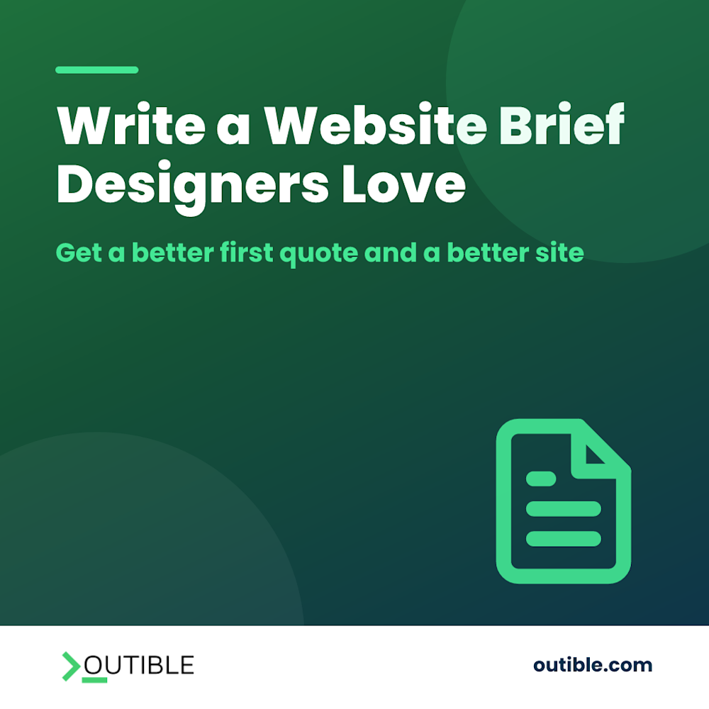 How to Write a Website Brief Your Designer Will Love: Outible blog cover