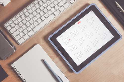 Calender app on tablet