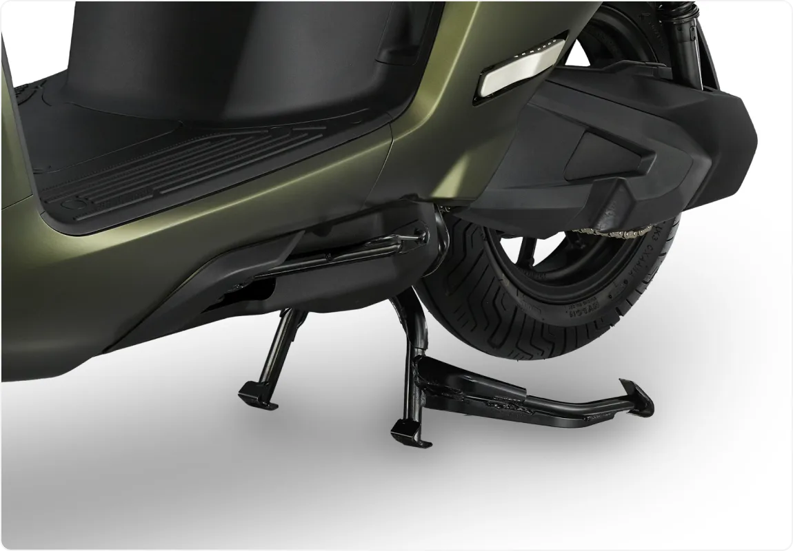Center Stand and Passenger Footrests: