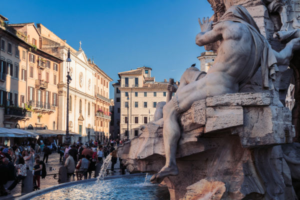 The Fountain of the Four Rivers is one of Rome's most beloved meeting points. 