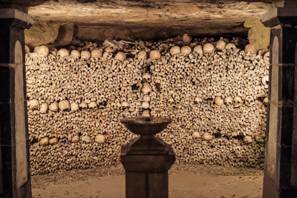 The remains of some 6 million people reside in the Paris Catacombs. 