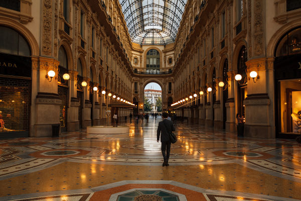 Inside Galleria Vittorio Emmanuele II
