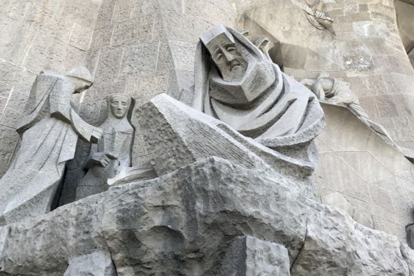 A carving on the facade of La Sagrada Familia