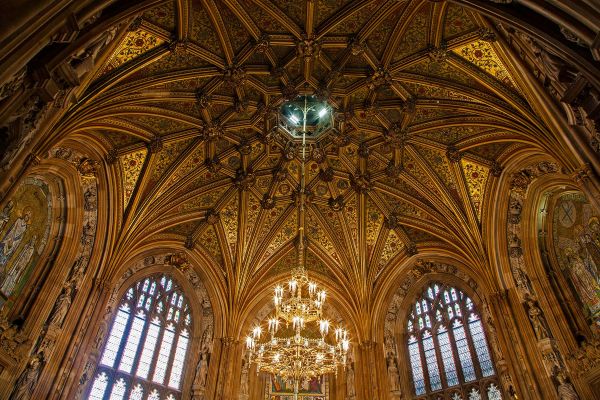 Gothic rib vaulting in the Houses of Parliament