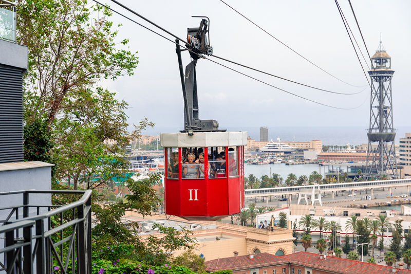 Hop on a cable car from near the top of Montjuic