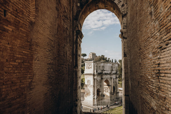 View of the Roman Forum from within the Colosseum