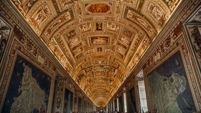 The Gallery of Maps, as you get to the Sistine Chapel at its quietest moment.