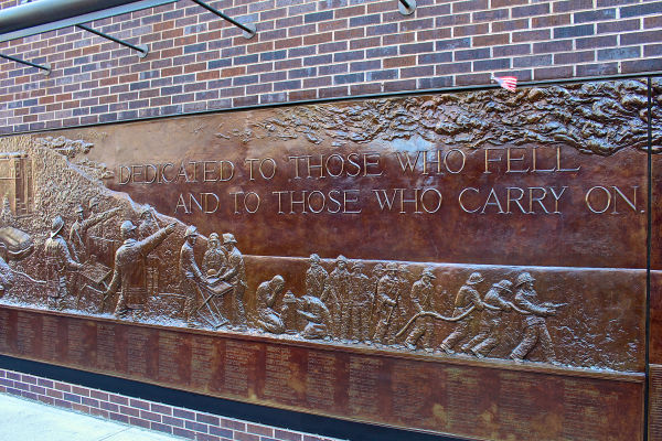The FDNY Memorial Wall at the 9/11 Memorial