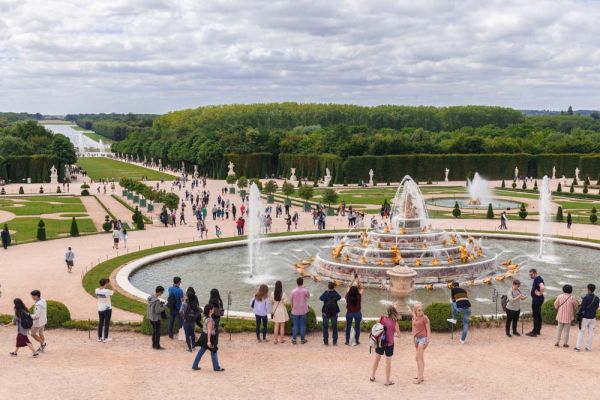 Your tour starts in the gardens of Versailles