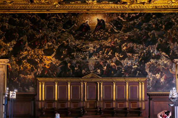 This is the largest canvas painting in the world - Il Paradiso, by Tintoretto and his workshop. 