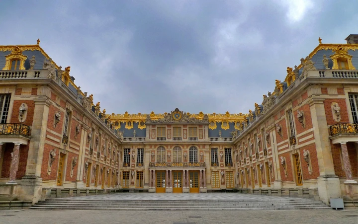 The imposing facade of Versailles