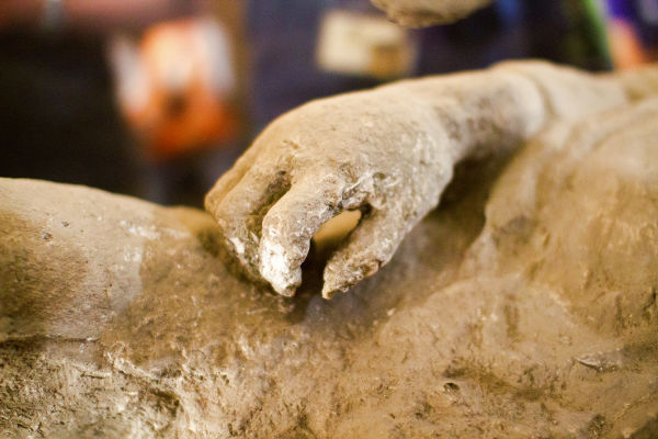 The hand of one of Pompeii's famous death casts