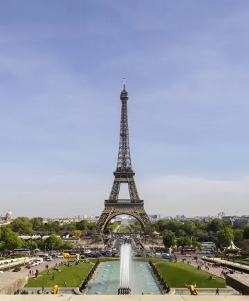 The view of the Eiffel Tower from Trocadero Plaza on our Paris In A Day Tour