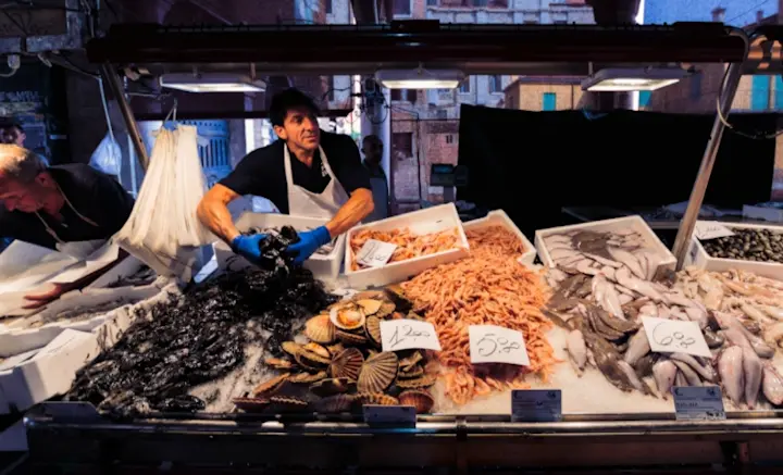 Venice food tour visits the Rialto Market