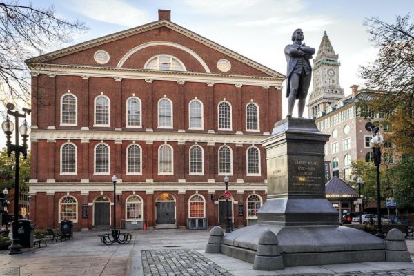 Freedom Trail, Faneuil Hall with statue of Sam Adams
