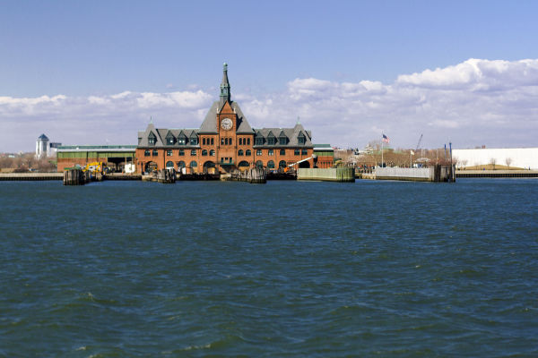 The original docks at Ellis Island