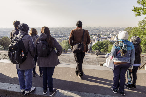 The view from in front of the Sacre-coeur is one of the best in Paris. 