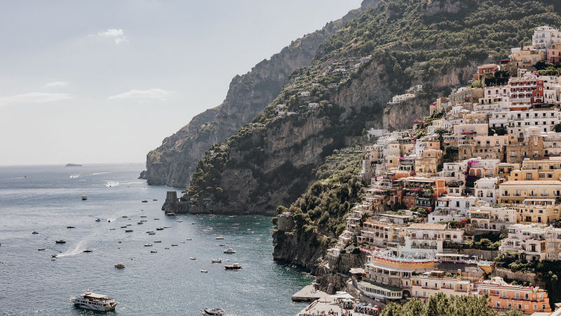 The stunning coastline and city of Positano