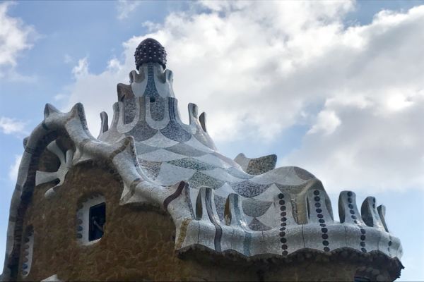 The gatehouse at Park Guell on our Complete Gaudí  Tour 