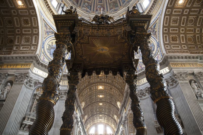 Designed by Bernini, the altar at St Peter's Basilica is larger than life