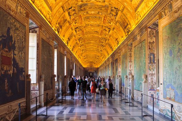 In the Vatican, the galleries themselves are part of the art. 