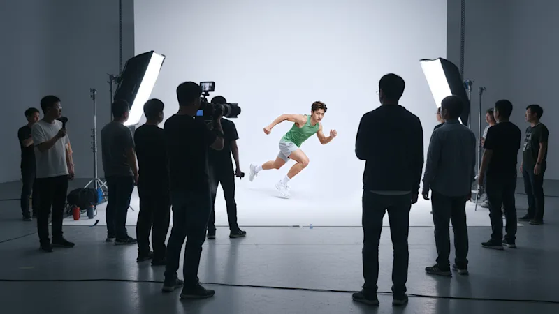 Hugo何灝龍在虛擬攝影棚內進行動態拍攝｜康業信貸快遞