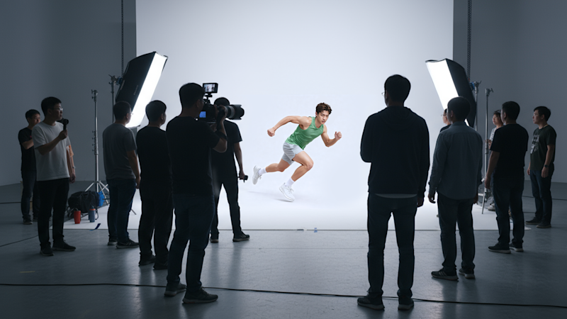 Hugo何灝龍在虛擬攝影棚內進行動態拍攝｜康業信貸快遞
