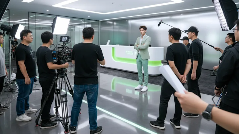 TVB團隊在康業虛擬辦公室進行AI藝人Hugo何灝龍的形象廣告製作｜康業信貸快遞