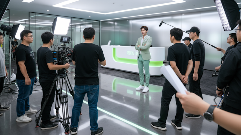 TVB團隊在康業虛擬辦公室進行AI藝人Hugo何灝龍的形象廣告製作｜康業信貸快遞