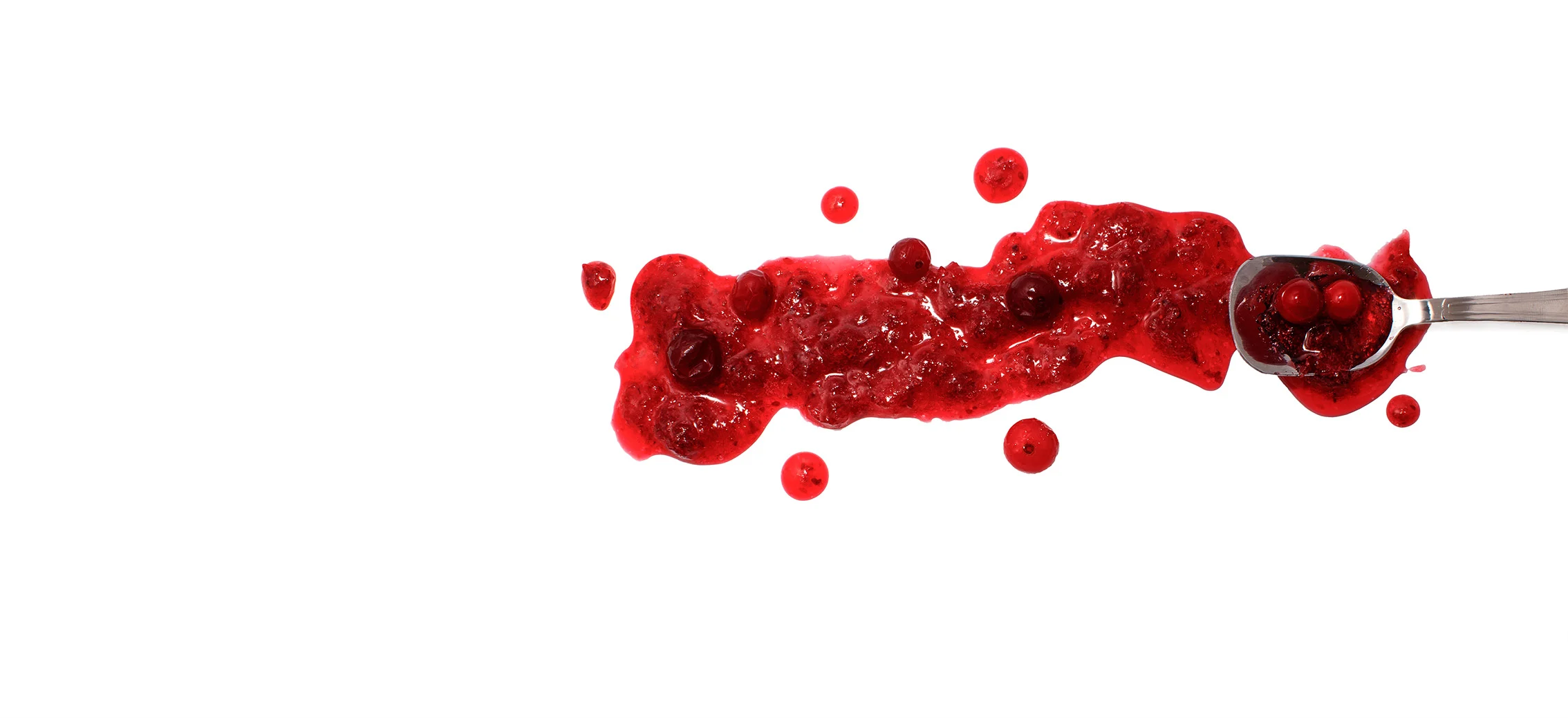Spilled cranberry sauce