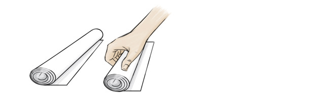 Two rolled up sheets of Bounty paper towel
