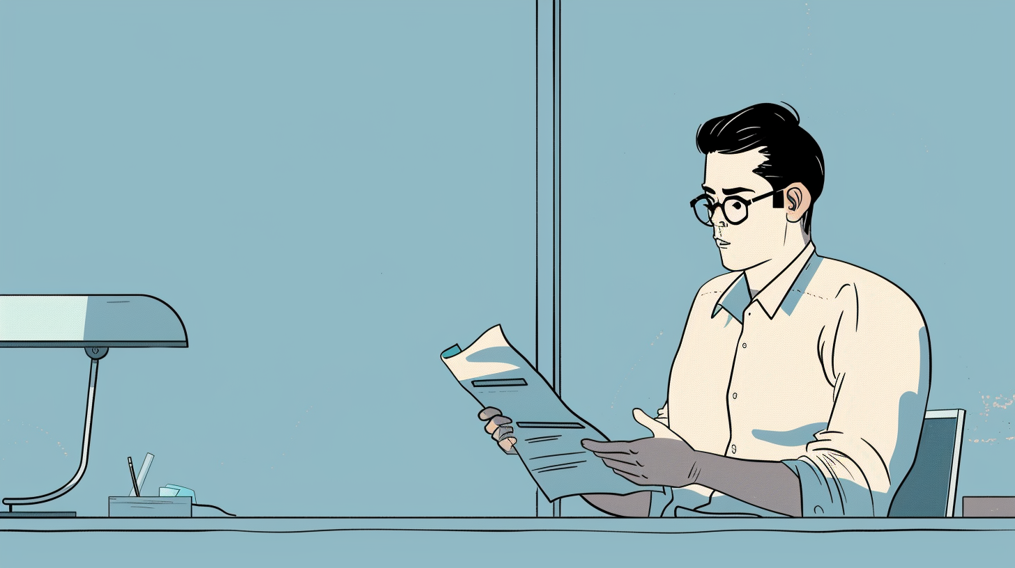 entrepreneur looking at an insurance document