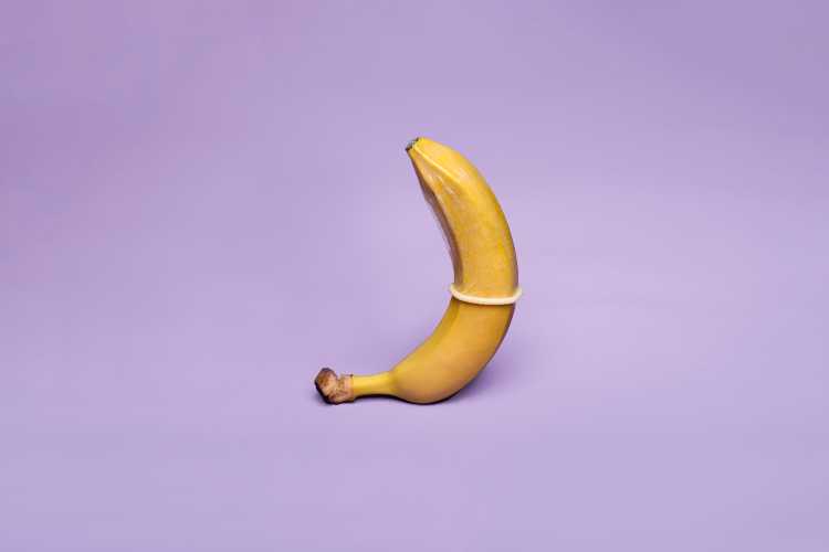A banana wearing a condom - photo credit: Deon Black, letstalksex.net/free-erotic-photos