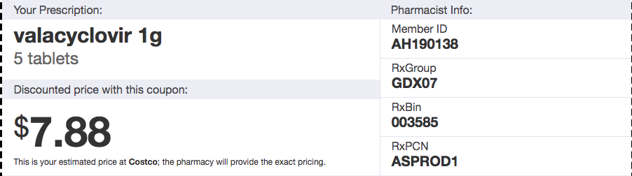 valacyclovir price cvs