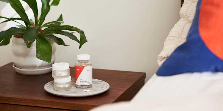herpes medication on a bedside table