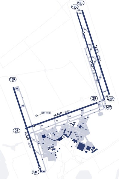 Rome Fumicino LIRF layout