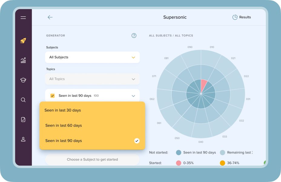 Supersonic – Filter 'Seen in Exam' Questions by Date and Authority for Focused Prep