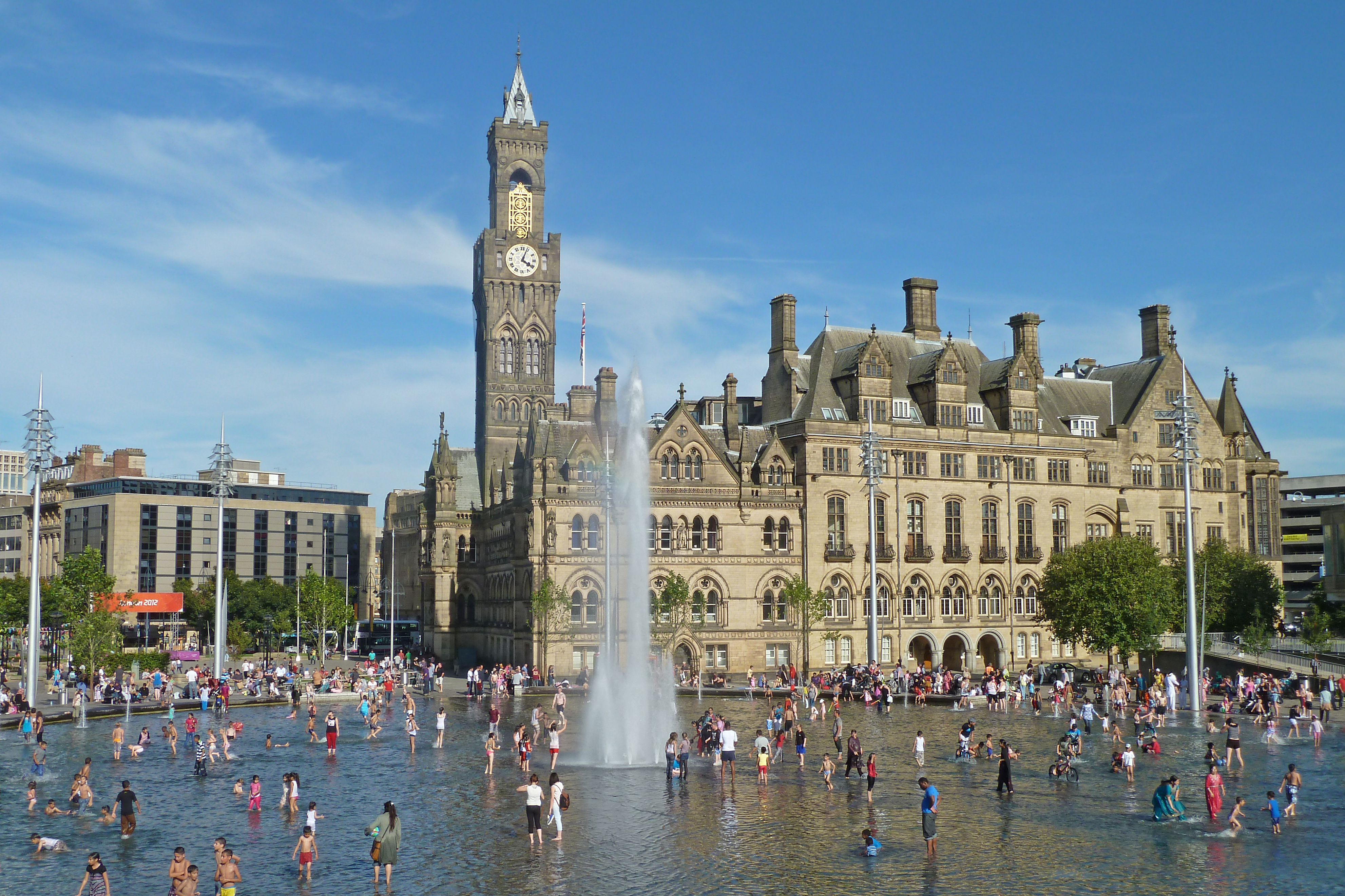  Bradford City Park, a new public space in the heart of the town, opened in 2012 as part of a regeneration project
