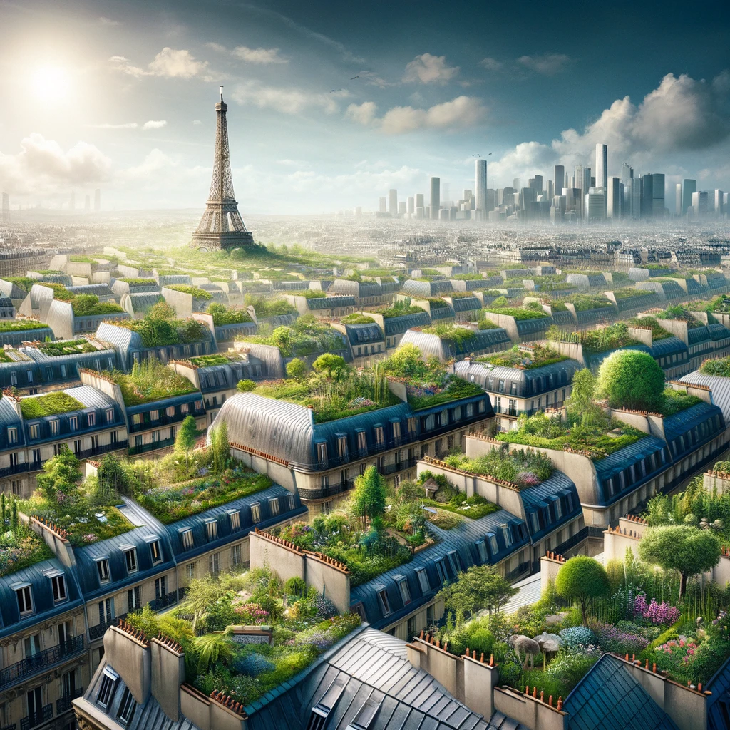 Dall-E, Green parisian roofscape