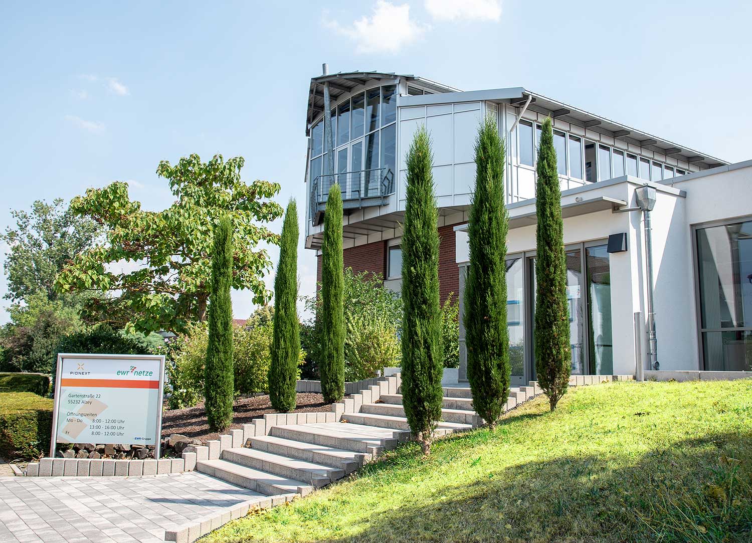 Foto des Verwaltungsgebäude der EWR Netz GmbH