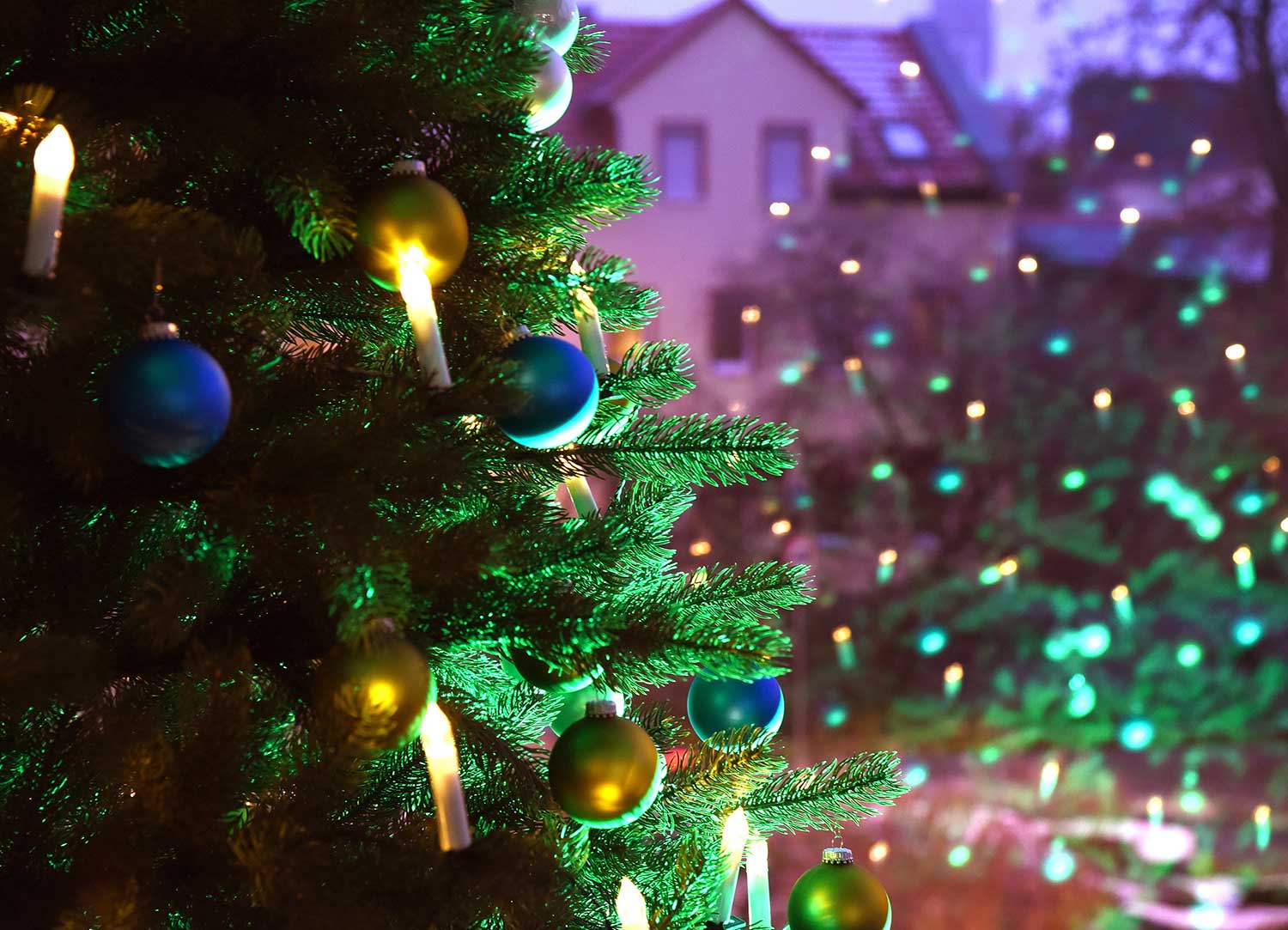 Titelbild Ein geschmückter Weihnachtsbaum