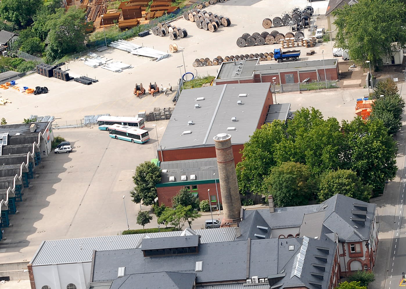 Luftaufnahme vom EWR Zentrallager in der Klosterstraße in Worms
