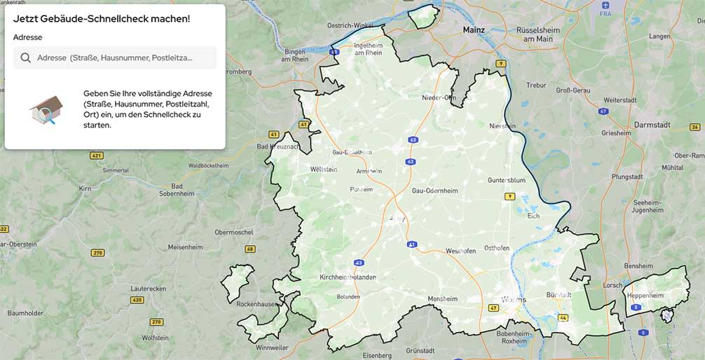 Userinterface des EWR One Energieberaters