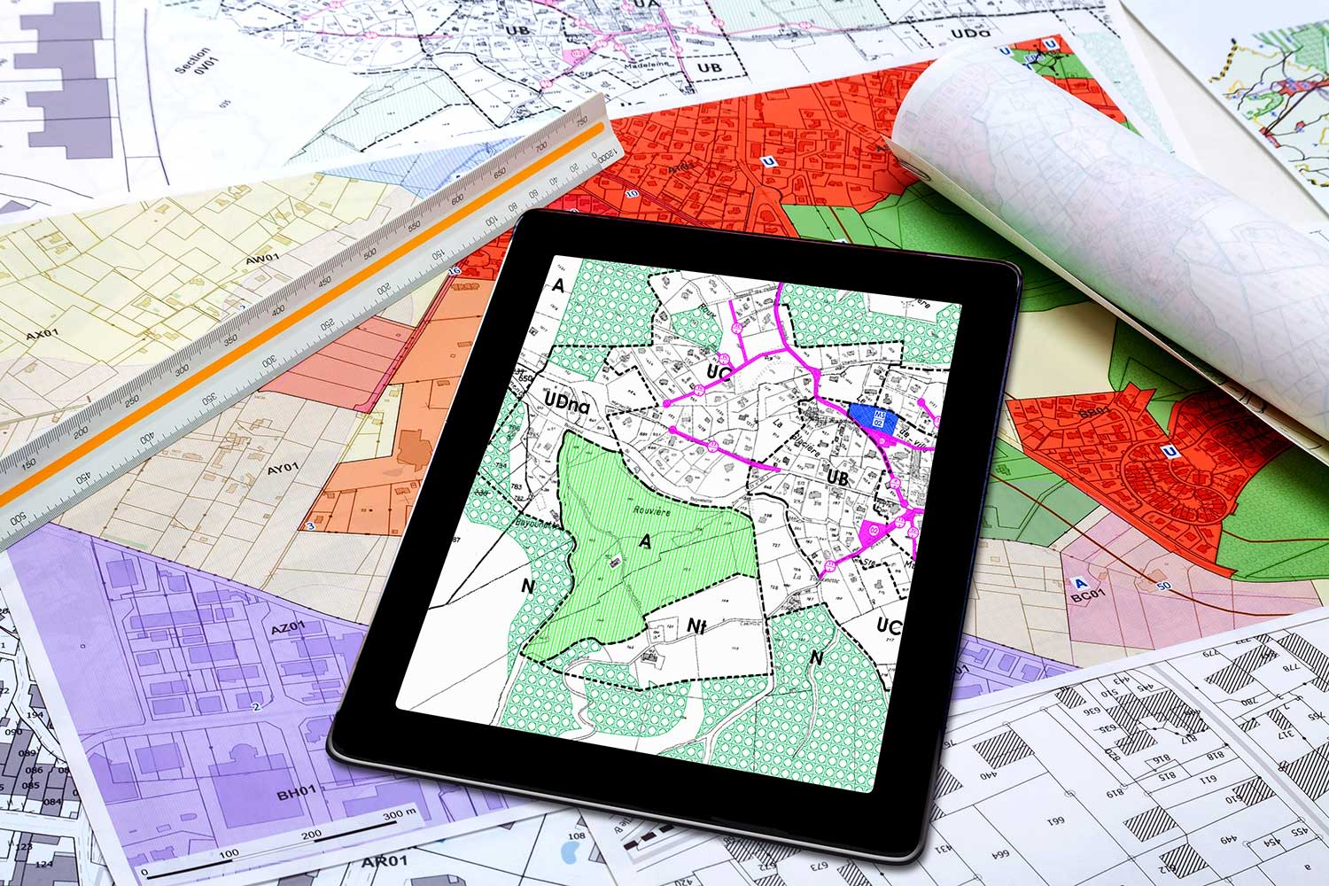 Karte auf I Pad zur kommunalen Wärmeplanung