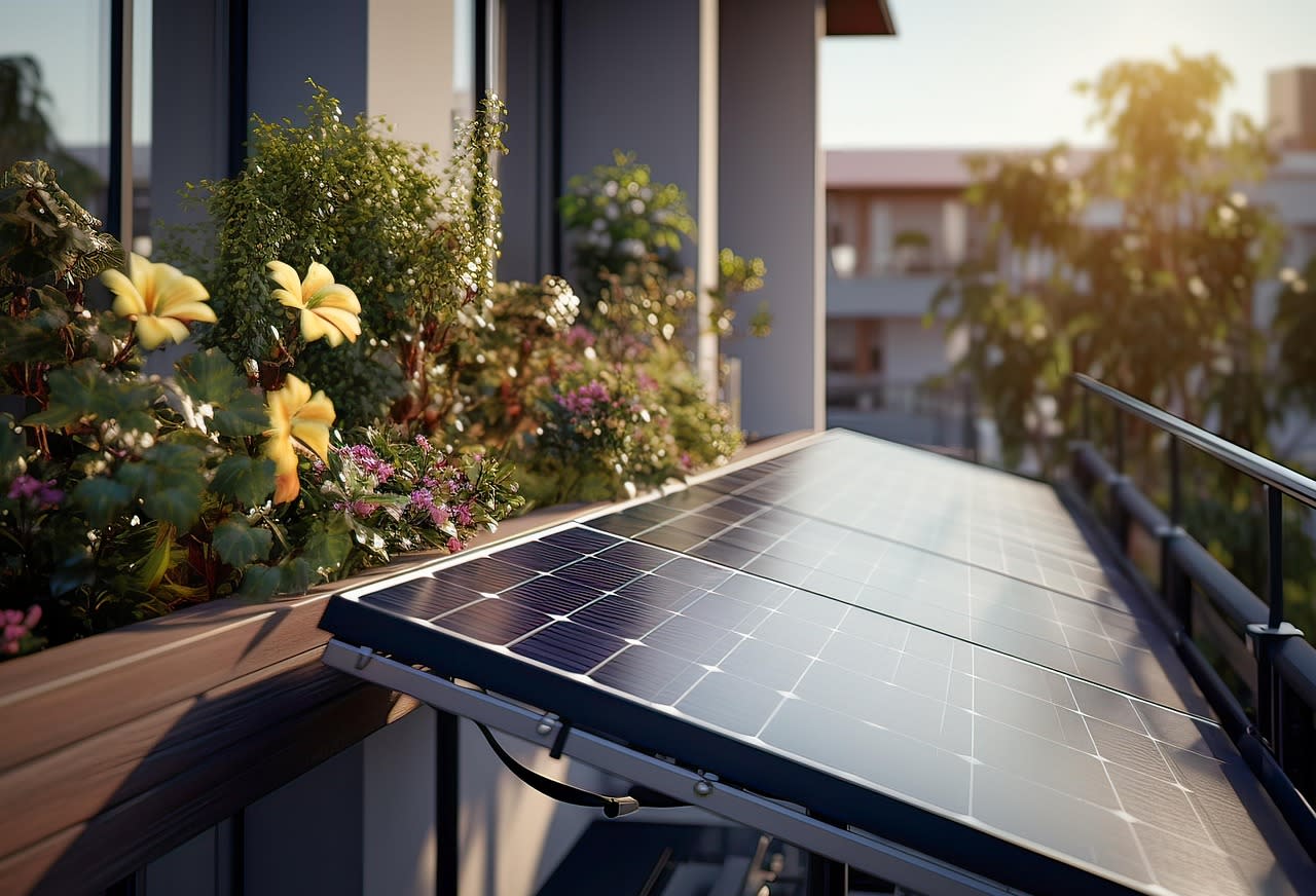 Titelbild Balkon-PV an einer Stadtwohnung