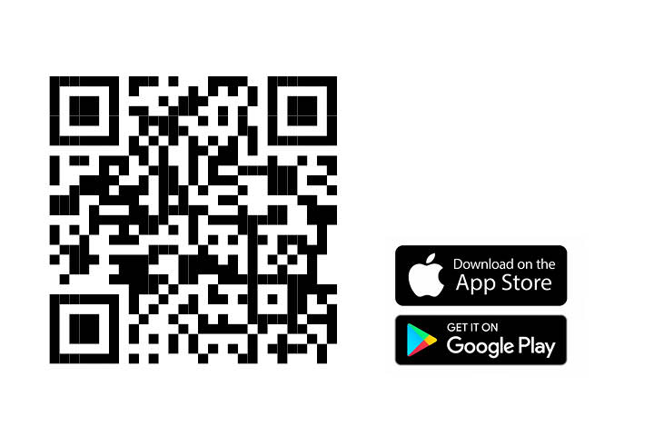 QR Code für die App EWR Plus im App Store und bei Google Play