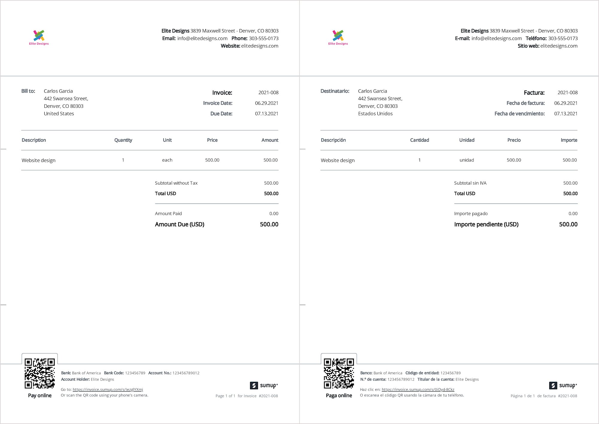 How To Invoice In Spanish SumUp Invoices How to invoice in spanish sumup invoices